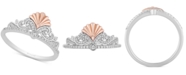 Enchanted Disney Fine Jewelry Enchanted Disney Diamond Ariel Tiara Ring (1/5 ct. t.w.) in Sterling Silver & 14k Rose Gold